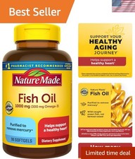 Unflavored Omega 3 Fish Oil Supplements, 1000 mg - 45 Day Supply, 90 Softgels