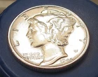 1945 Brilliant Uncirculated Dime  90% Silver  Blazing Original Luster # 413 ~ 7