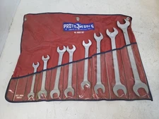 Vintage Proto 2406 Double Open End Wrench Set SAE 8-Piece USA 7/16 Through 1-1/8