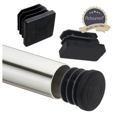 Lamellenstopfen 32x Schwarz 11x26-13x28 mm Rechteckig M&ouml;belgleiter Stahlrohr