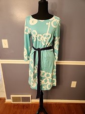 Lilly Pulitzer Jonah Ball And Chain Ponte Shift Dress Shorely Blue Medium 