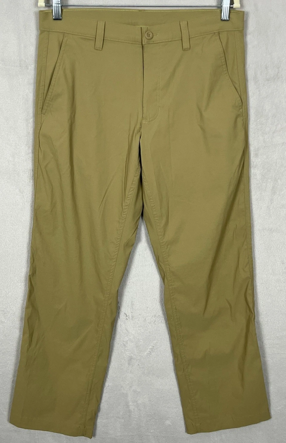 Eddie Bauer Outdoor Pants Men's 32 X 30 Tan Nylon Solid Zip Pocket Hiking Trail
