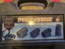 POWER BUILT ,AXLE NUT SOCKET SET, 648635, 4PC.WITH HARD CASE, KIT 10  