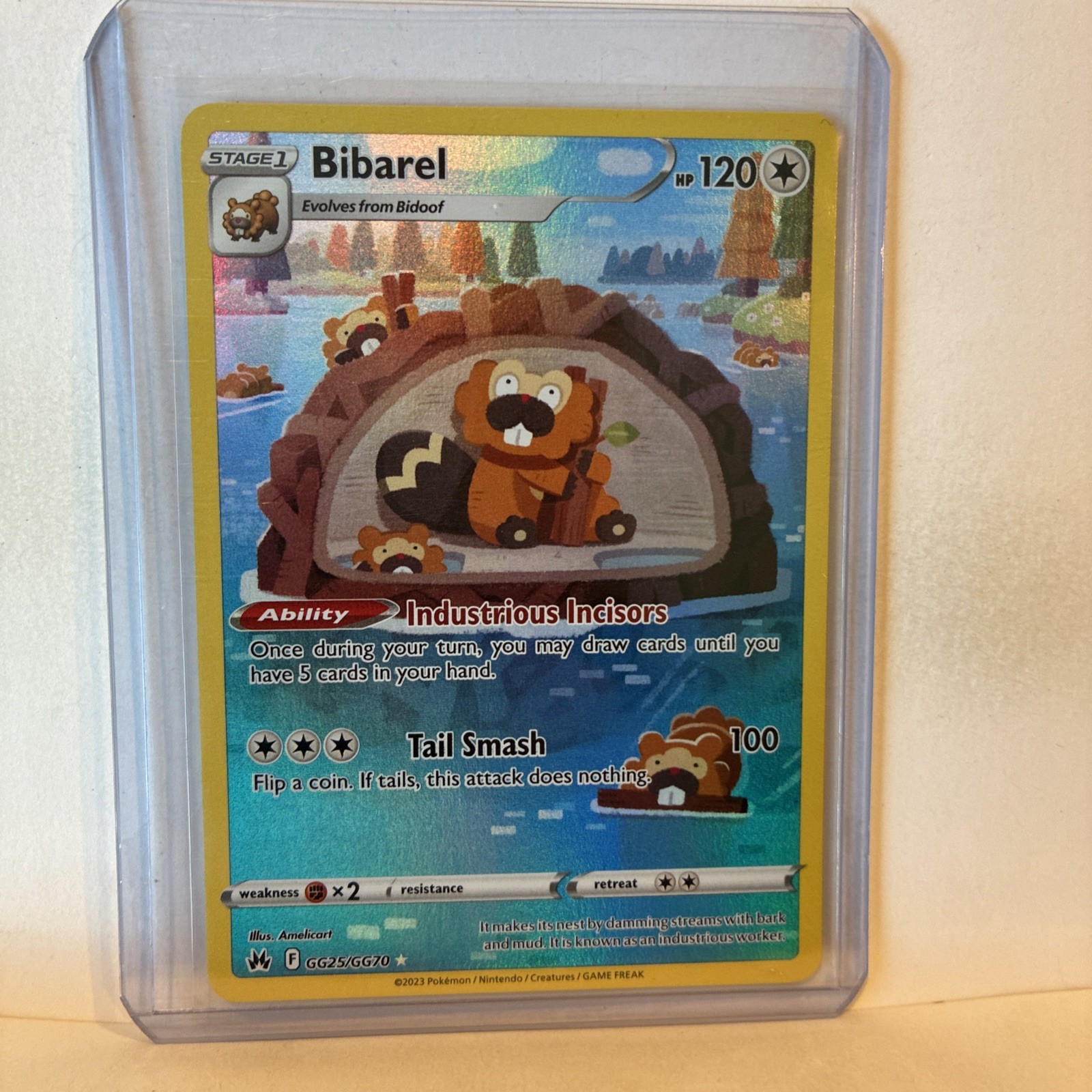 2023 Pokemon SWSH Crown Zenith Bibarel Galarian Gallery #GG25/GG70