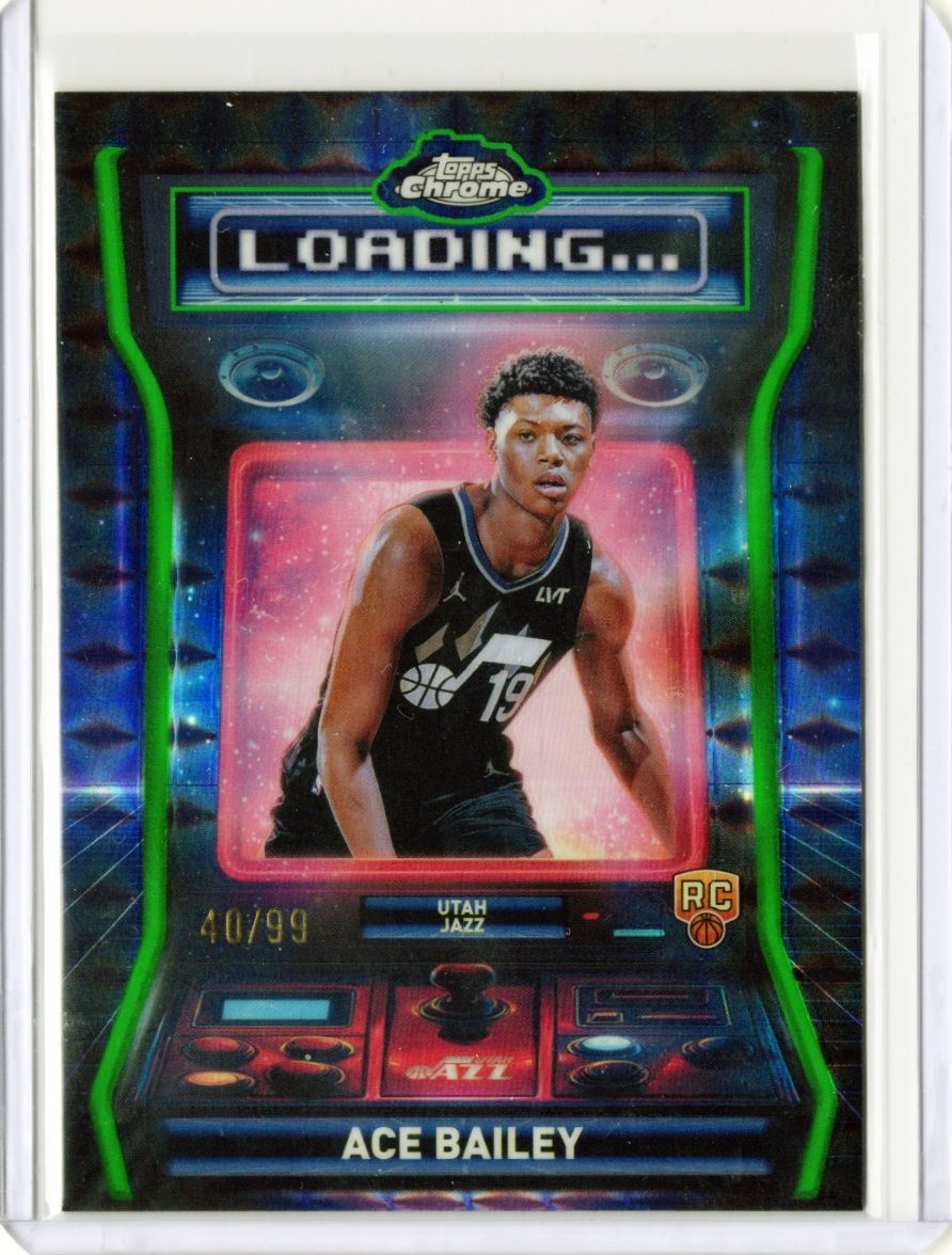 2025-2026 Topps Chrome Ace Bailey RC Loading Green Geometric Refractor 40/99