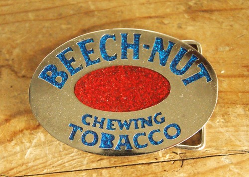 Vintage Beech-Nut Chewing Tobacco Chrome Belt Buckle