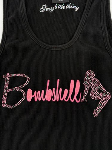 RARE Vintage Y2K Victoria’s Secret Bombshell Glitter Rhinestone Tank Top - Picture 2 of 9