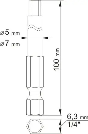 Yato Schrauberbits 1/4", 2-Tlg., Hex Tamperproof 4×100 Mm, 6×100 Mm - Bild 3