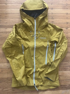 Patagonia Dual Aspect Waterproof Belay Jacket Women's Small Cosmic Gold NWT