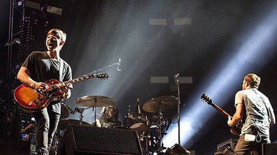 Musicians Matthew Followill and Caleb Followill of Kings of Leon p- Old Photo
