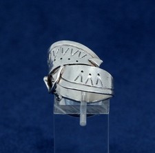 sz 6.5, vtg EA Native American sterling silver handmade ring, 925 entwined band
