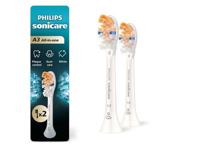 Philips Sonicare All-in-One (A3) Replacement Brush Heads, White, HX9092/77, 2pk