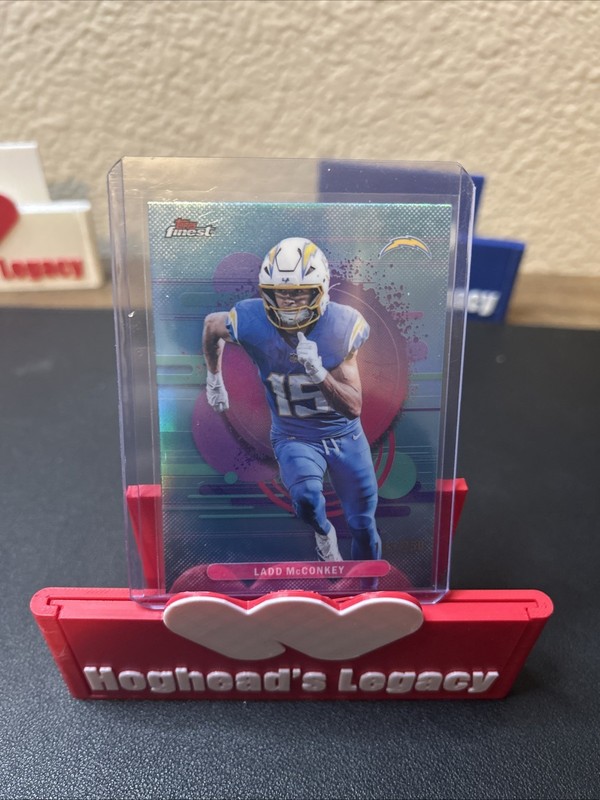 Topps 2025 Topps Finest Ladd McConkey Uncommon #186 Sky Blue /250 Chargers