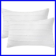 Breathable Standard Pillow Shams Set - Ultra Soft Microfiber 20 x26 in White