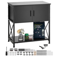 Aquarium Stand 29 Gallon Fish Tank Stand Steel MDF Embedded Power Panel