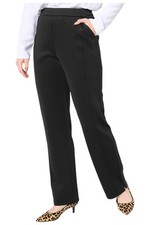 Isaac Mizrahi Live Women's Scuba Straight Leg Pants Black