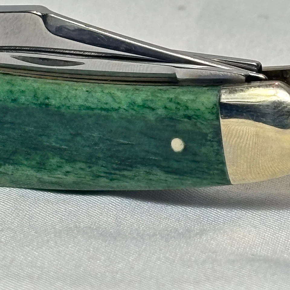 Faca marca Bulldog três lâminas dobráveis Stockman escalas verdes feitas na Alemanha - Imagem 2 de 4