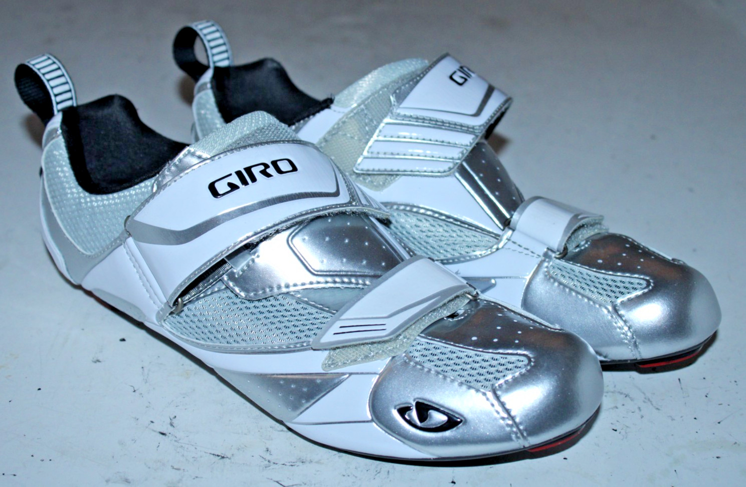Giro Mele Tri Racing Cycling Shoe Silver US10.25 EUR44 27.5c