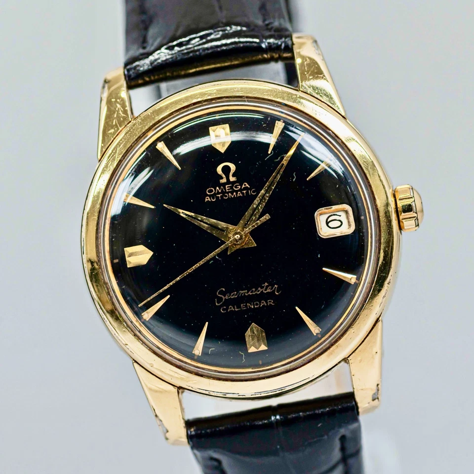 *No Tariffs* Vintage 1956 OMEGA Seamaster Calendar Cal.503 Auto Black 34mm Men's - Image 3 of 4