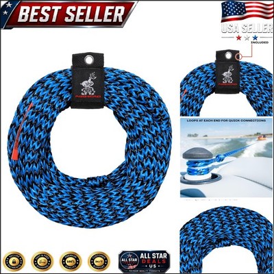 Durable 60 Ft Tow Rope with Rope Keeper - 3,350 lb Strength for Watersports