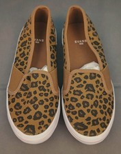 EVANS Women's Sneaker Wide Fit Stella 3 Size 4E  Leopard 