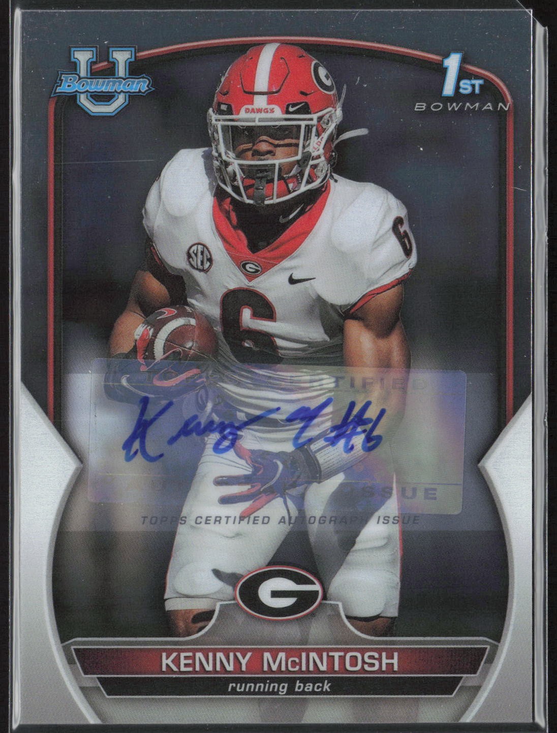 Kenny McIntosh 2022 Bowman University Chrome #44 Base Auto