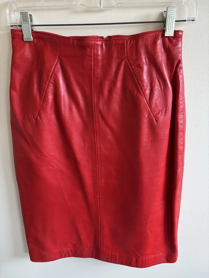 Falda de cuero roja Michael Hoban North Beach talla 9/10 para mujer, ¡COMO NUEVA! Foto 2 de 4