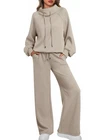 Women's 2pc Fall Lounge Sweat Set (Coffee Grey , Small)