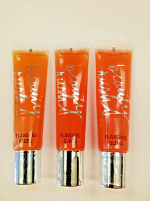 Victoria's Secret CITRUS KISSED Beauty Rush Flavored Lip Gloss RARE - 3 PACK