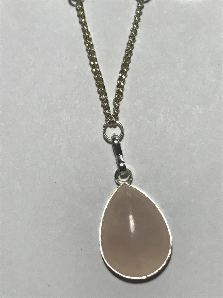 Halskette/ Rosenquarz/ Türkis-Jade/ versilbert / 50 cm / AUSVERKAUF - Bild 4 von 4