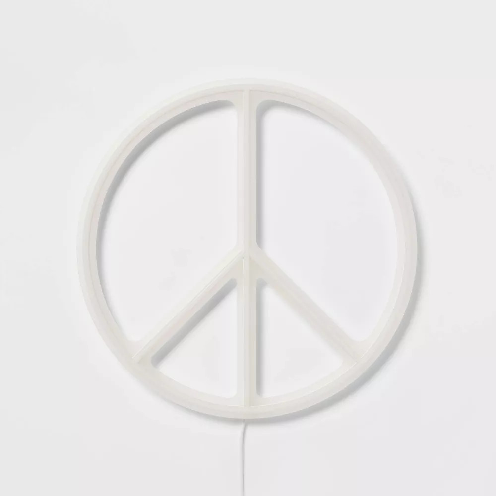 Pillowfort Peace Kids Wall Decor Art Подвесной акцент Мягкое желтое свечение Неона 2290₽