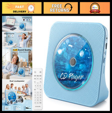 Portable Bluetooth CD Player with HiFi Speakers, FM Radio, USB-C, LCD Display