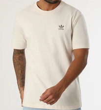 NEW MENS ADIDAS ORIGINALS ESSENTIALS TREFOIL TEE SHIRT SIZE LARGE  JC9991 BEIGE