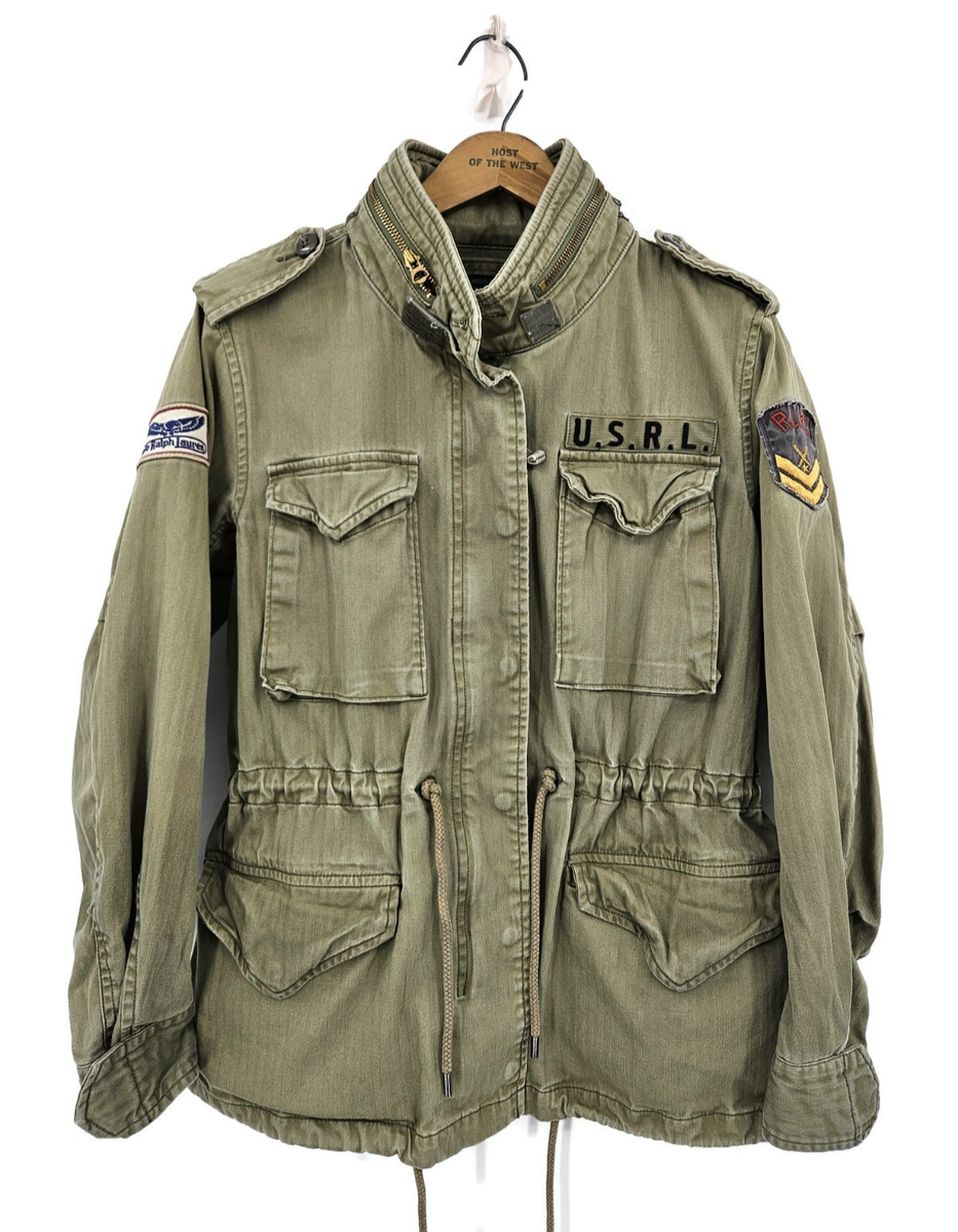 Polo Ralph Lauren USRL Military Field Jacket Womens S Green RLPC