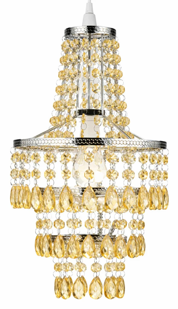 Lampshade Silver Bartolini Acrylic Champagne 230mm Shade Only Loxton Lighting