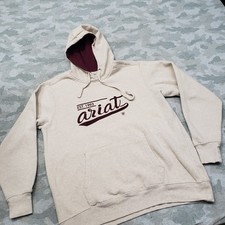 Ariat Real Sweatshirt Womens Large Tan Pullover Hooded Pockets Long Sleeve