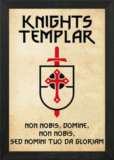 Knights Templar MOTTO Framed Wall Art Poster Canvas Print Picture