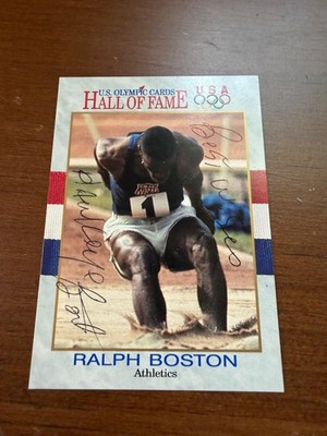 Ralph Boston Signed 1991 Impel US Olympic Autograph 