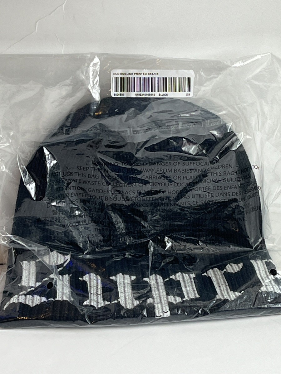 Supreme Old English Printed Beanie Black Ss26 | eBay