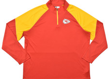NFL Team Apparel Kansas City Chiefs 1/4 Zip Pullover Men's 2XL Red Long Sleeve
