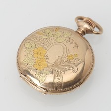 1903 Antique Elgin Pocket Watch Grade 269 Model 2 Tri Color Case Fancy Dial 0s