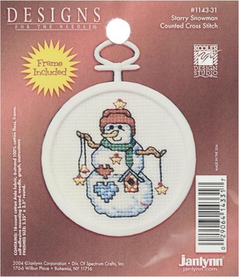 Janlynn 1143-31 Mini-Kreuzstich-Set, 18 Stück, 6,3 cm, rund,... 