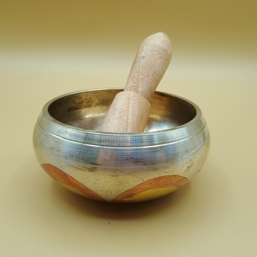 Tibetan Buddhist Singing Bowl Comes 4" Mixed Metal Brass Copper Beautiful Tone