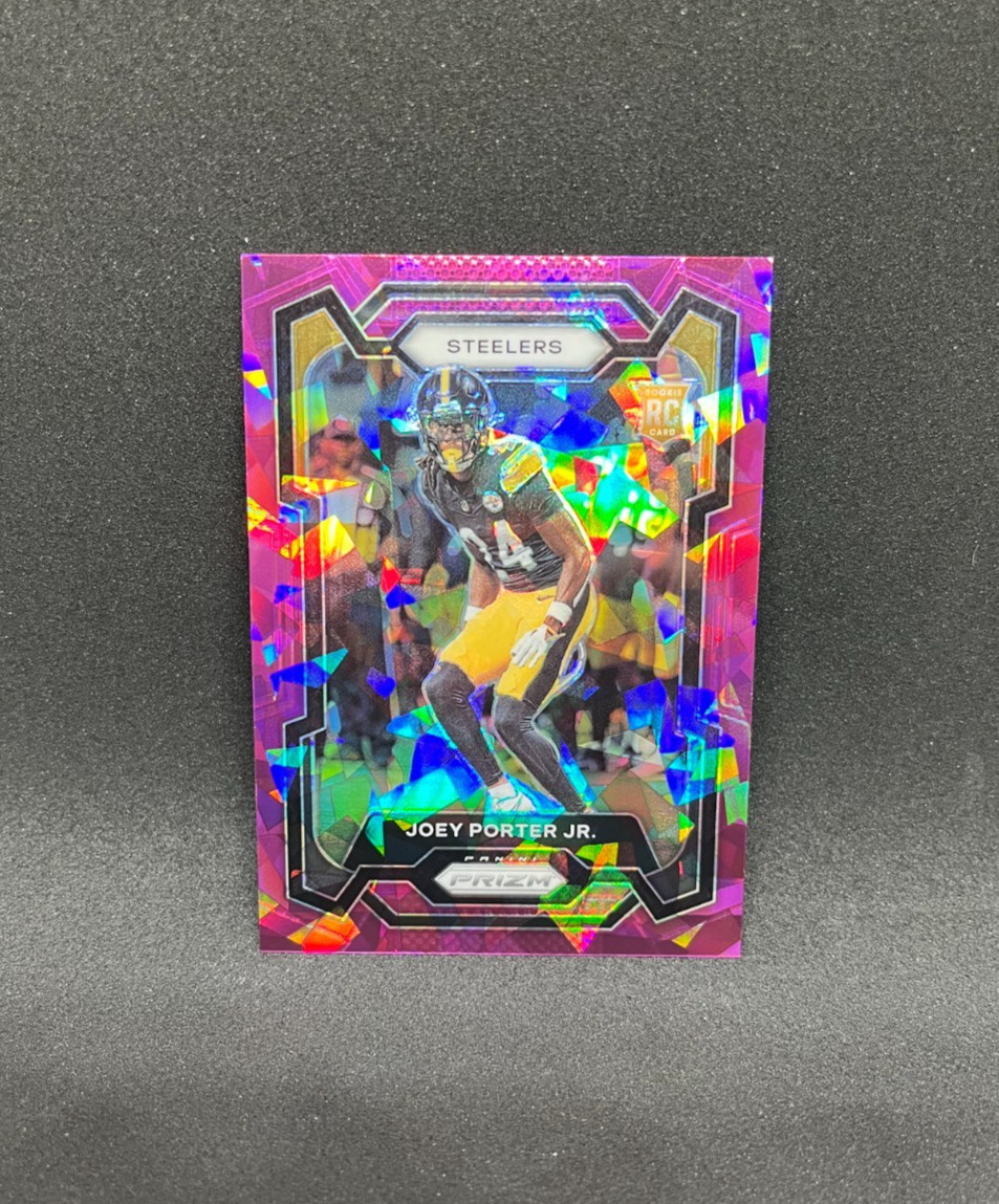 2023 Panini Prizm Joey Porter Jr #386 Purple Ice Prizm #225/225 Rookie Steelers