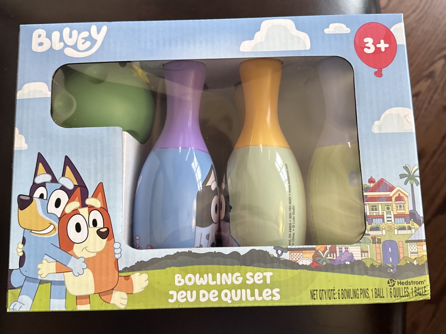 Bluey Kids Bowling Set &ndash; 6 Pins & Ball &ndash; Indoor/Outdoor 