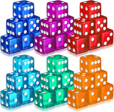36 Piece 19 Mm Casino Style Craps Dice Sets Acrylic and Translucent D6 Dice, Squ
