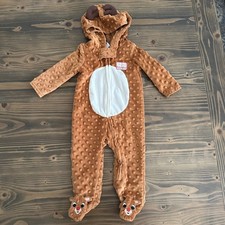 Baby Rudolph Footie Pajamas 9M Brown Cozy Holiday Christmas My First