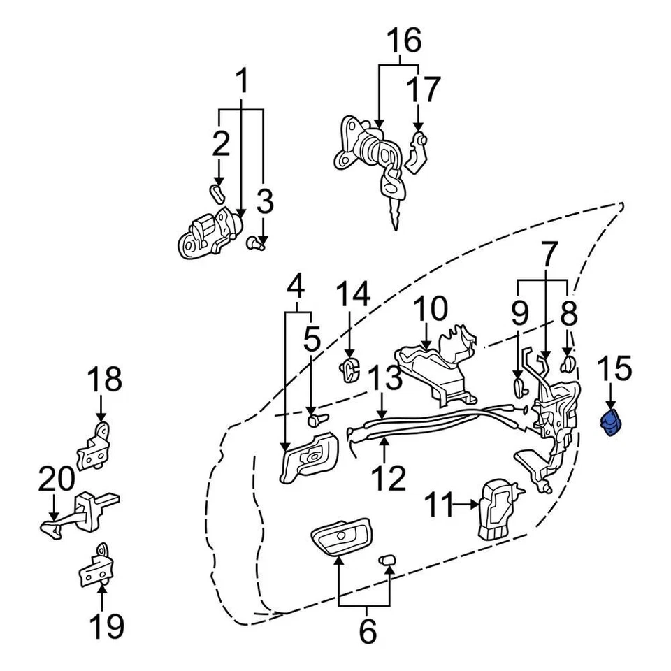 For Toyota Tacoma 2014-2023 Toyota 6941002020 Rear Door Lock Striker Plate Foto 3 de 4