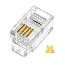 20PCS RJ9/RJ10/RJ22 4P4C Telephone Cable Modular Connectors for Handsets