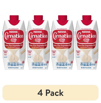 Nestle Carnation Lactose-Free Evaporated Milk, 11 fl oz Carton 4 Pack